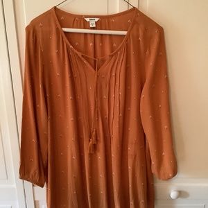 Pretty pumpkin Bohemian top, size M